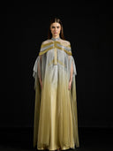 Satin Overlay Metallic Dress