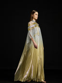 Satin Overlay Metallic Dress