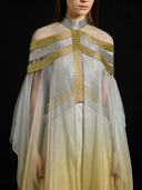 Satin Overlay Metallic Dress