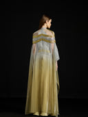 Satin Overlay Metallic Dress