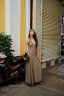 Kaya Polka Halter Maxi Dress