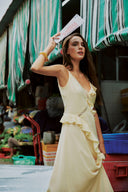 Butter Ruffle Slip Maxi Dress