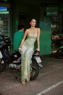 Seren Botanical Strapless Maxi Dress