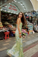 Seren Botanical Strapless Maxi Dress