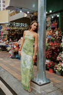 Seren Botanical Strapless Maxi Dress