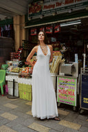 Mira Polka Halter Maxi Dress