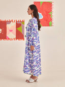 Abstract Gardenia Kaftan Dress