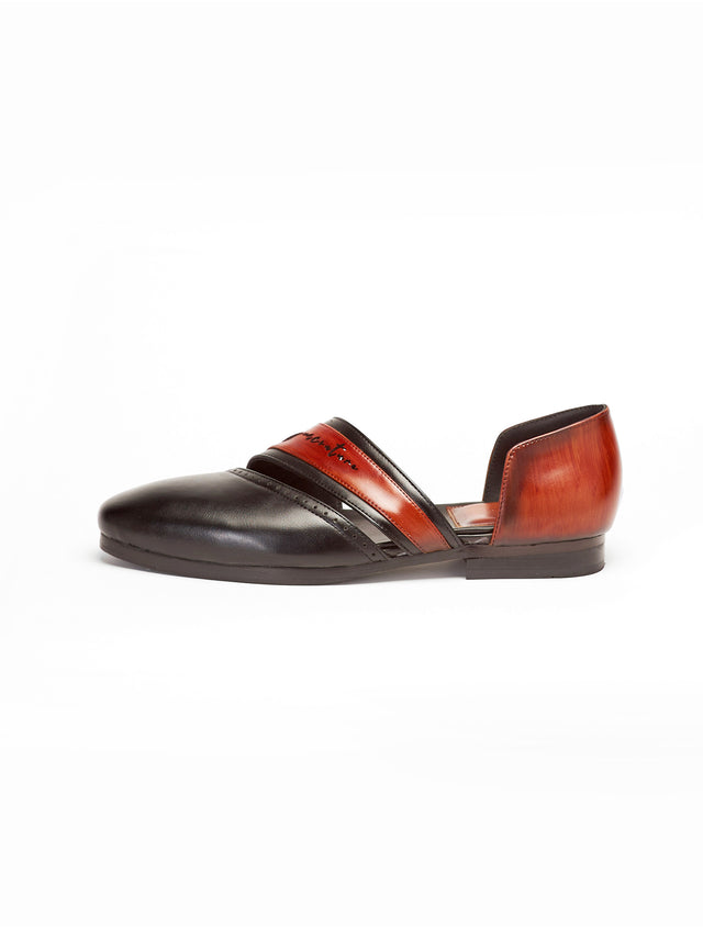 Black And Wine Roman Caligae Shoes - The Silk Road 