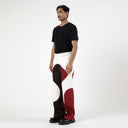 Border Panelled Trousers - Red