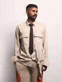 Belief Tie Up Shirt- Beige