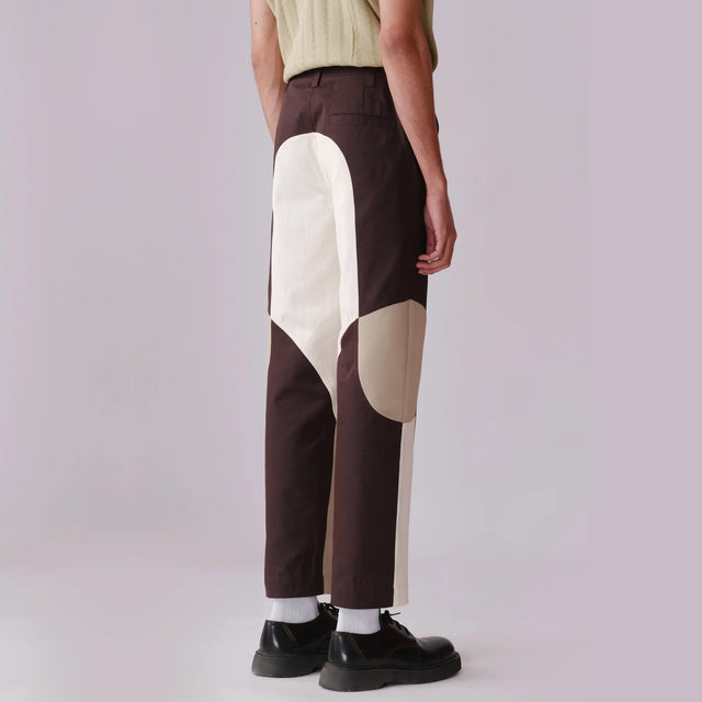 Border Panelled Trousers - Green - The Silk Road 
