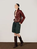 Brianna II Leather Jacket Burgundy