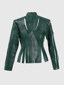 Brianna Leather Jacket Olive