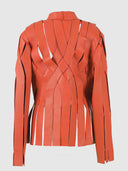 Brianna Leather Jacket Orange