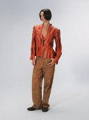 Brianna Leather Jacket Orange