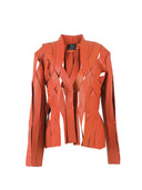 Brianna Leather Jacket Orange