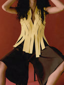 Brianna Leather Vest Butter Yellow