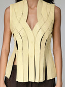Brianna Leather Vest Butter Yellow
