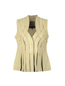 Brianna Leather Vest Butter Yellow