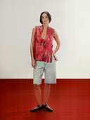 Brianna Leather Vest Red
