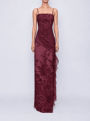 Seren Bordeaux Botanical Maxi Dress
