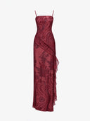 Seren Bordeaux Botanical Maxi Dress