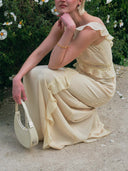 Butter Ruffle Slip Maxi Dress