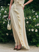 Butter Ruffle Slip Maxi Dress