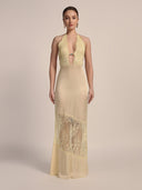 Capri Yellow Iris Backless Dress