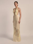 Capri Yellow Iris Backless Dress