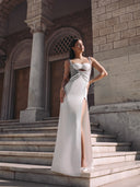 White Crystal-Embellished Maxi Dress
