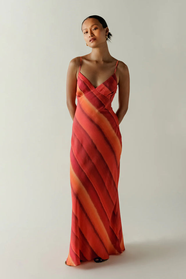 Celia Dress - Ember Stripes