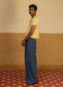 Indigo Khadi Wide-Leg Trousers