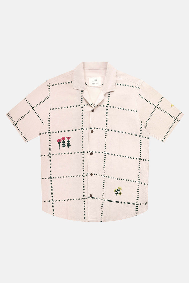 White Soleil Embroidered Linen Shirt