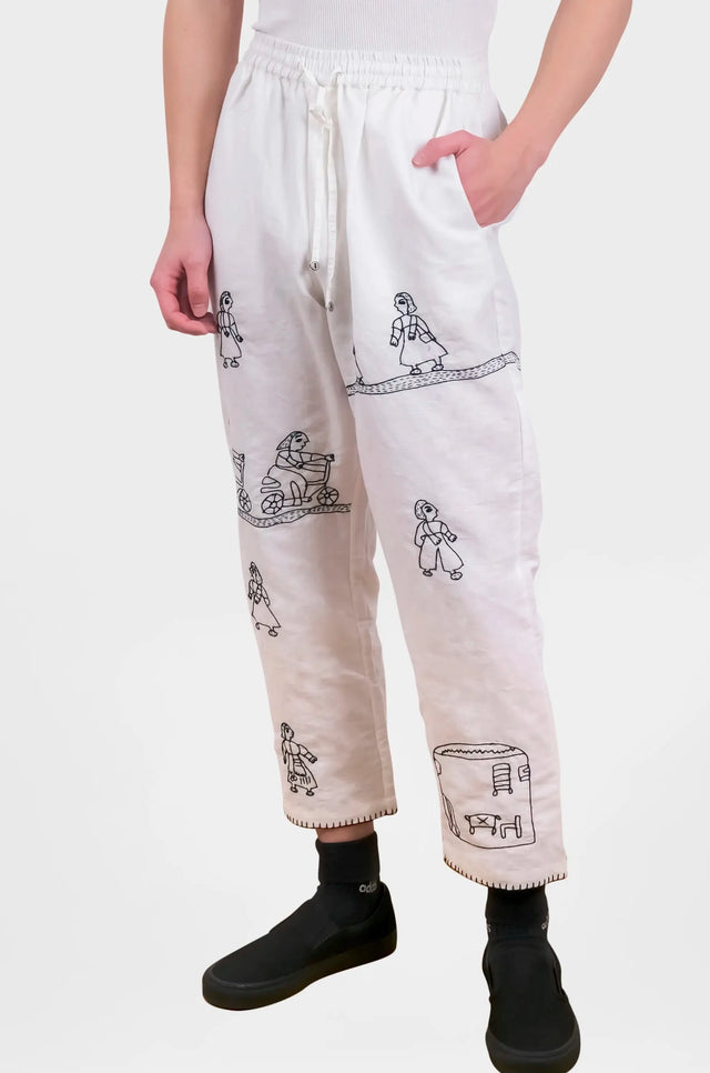 Kantha Embroidered Pants
