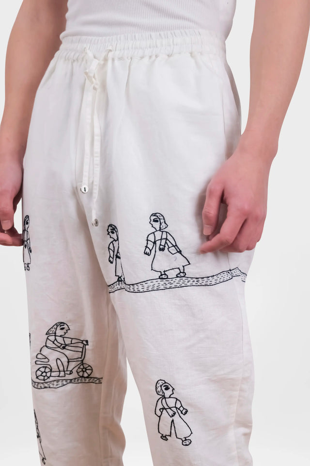 Kantha Embroidered Pants