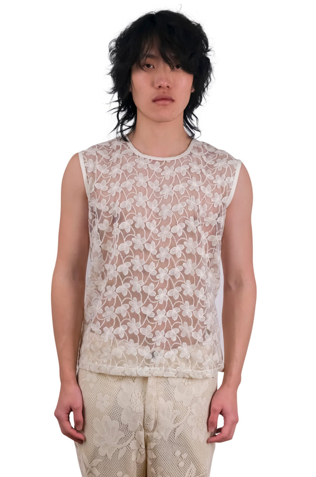 Embroidered Net Tank Top - The Silk Road 
