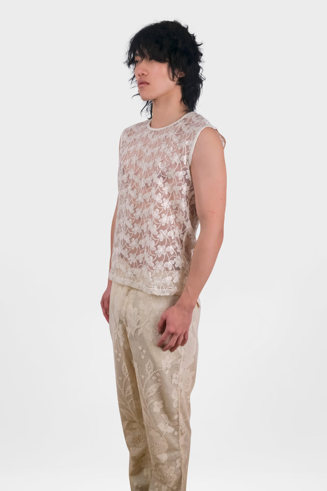 Embroidered Net Tank Top - The Silk Road 