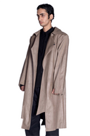 IVY Overcoat – Beige Vegan PU Suede Leather