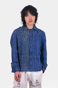 Blue Spread Collar Jacket from Harago.