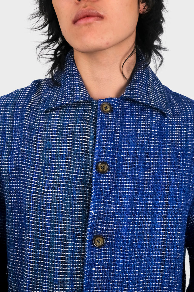 Blue Spread Collar Jacket from Harago.