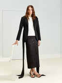 Tammy - Fitted Fit Blazer with Voluminous Taffeta Bow on Sides