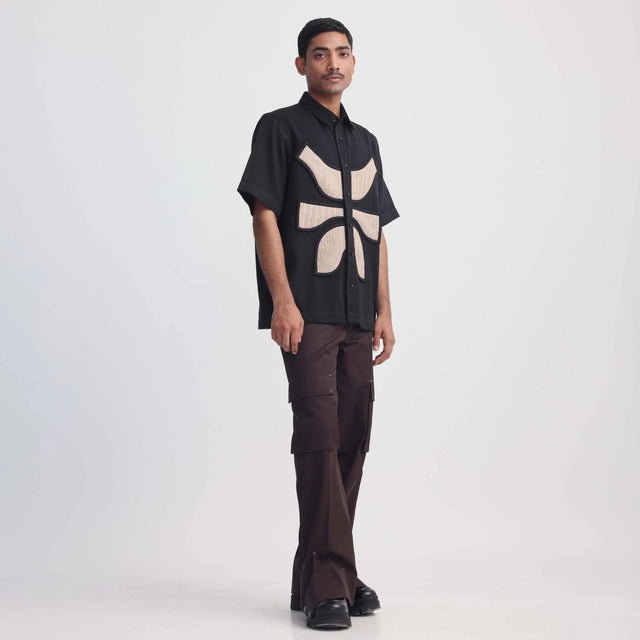 Vertebrae Symbolic Shirt Half Sleeves - Black