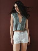 Brianna II Leather Vest Grey