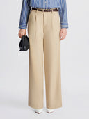 Vanilla Sand Wide-Leg Trousers