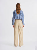 Vanilla Sand Wide-Leg Trousers