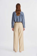 Indigo & Creme Stripe Cotton Shirt