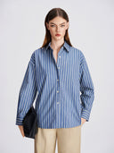 Indigo & Crème Stripe Cotton Shirt