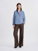 Indigo & Crème Stripe Cotton Shirt