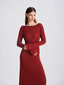Cherry Wine Backless Maxi Dress